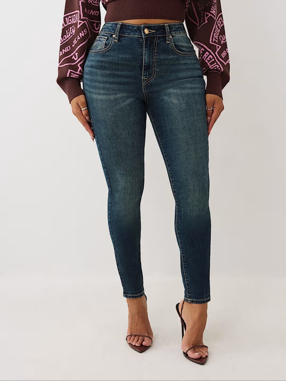 NWT "True Religion" Halle High Rise Super Skinny Woman's Jeans Waist 28